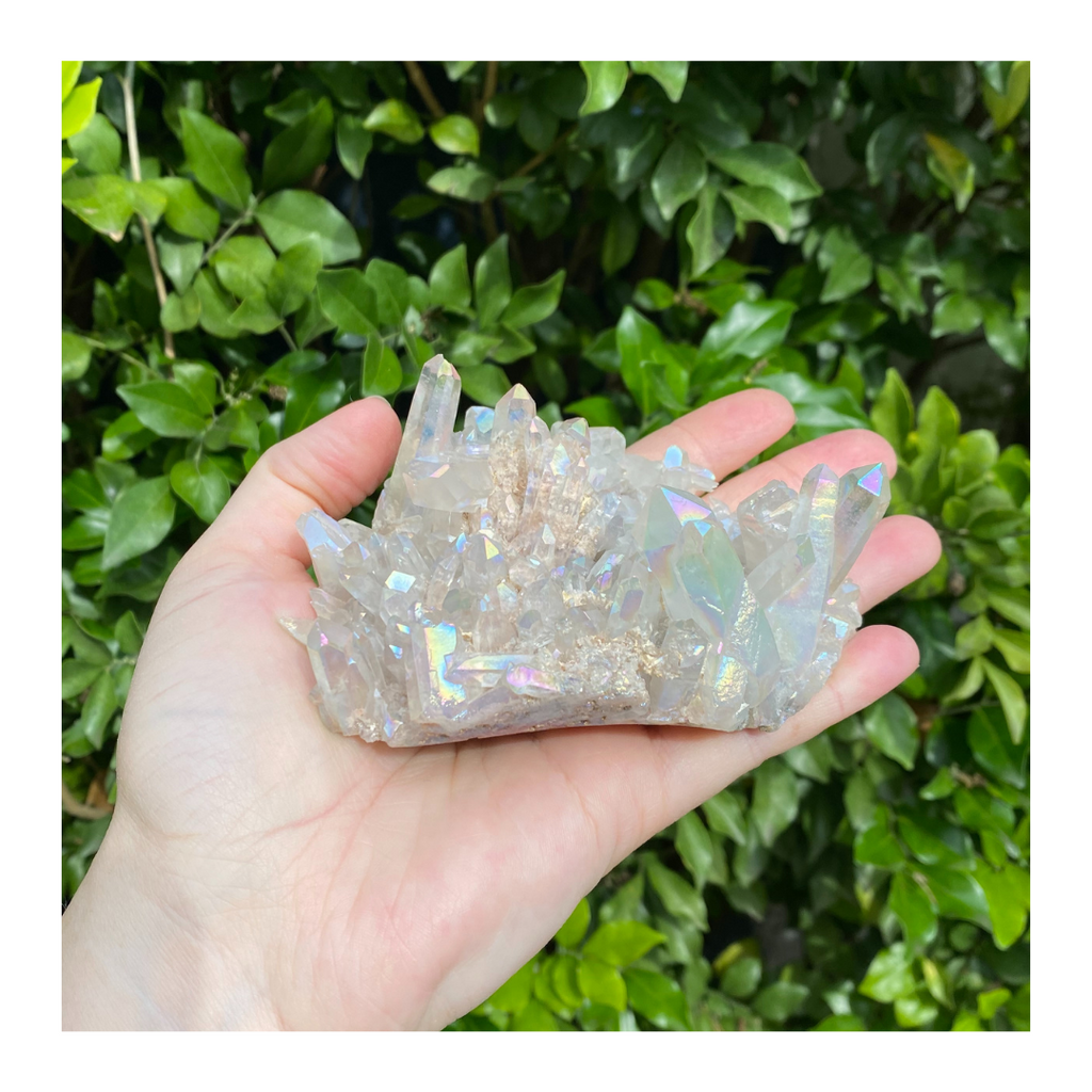 angel aura quartz, cluster, crystal, australia